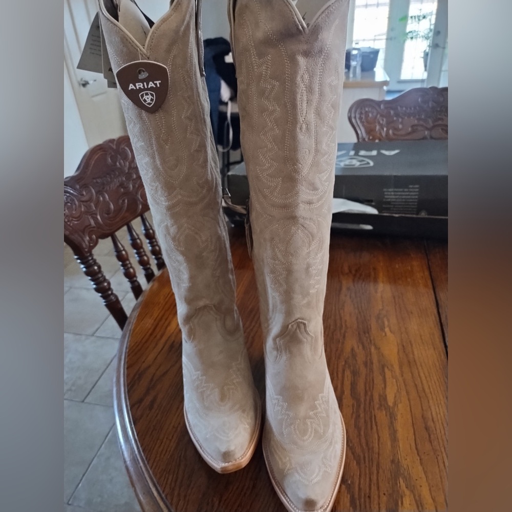 Ariat Tan Suede Boots - Picture 6 of 10